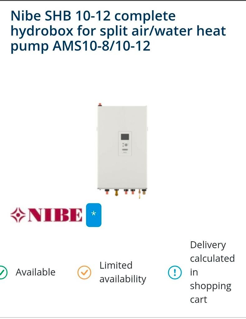 Nieuwe Metro Therm/NIBE SHB 10-12 Warmtepomp Binnenunit, Minder dan 30 cm, Overige typen, Nieuw, Minder dan 60 cm