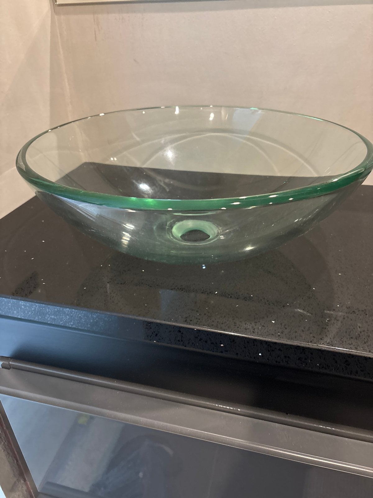 Glazen waskom 40cm doorsnee, Ophalen, Gebruikt, Glas, Wastafel