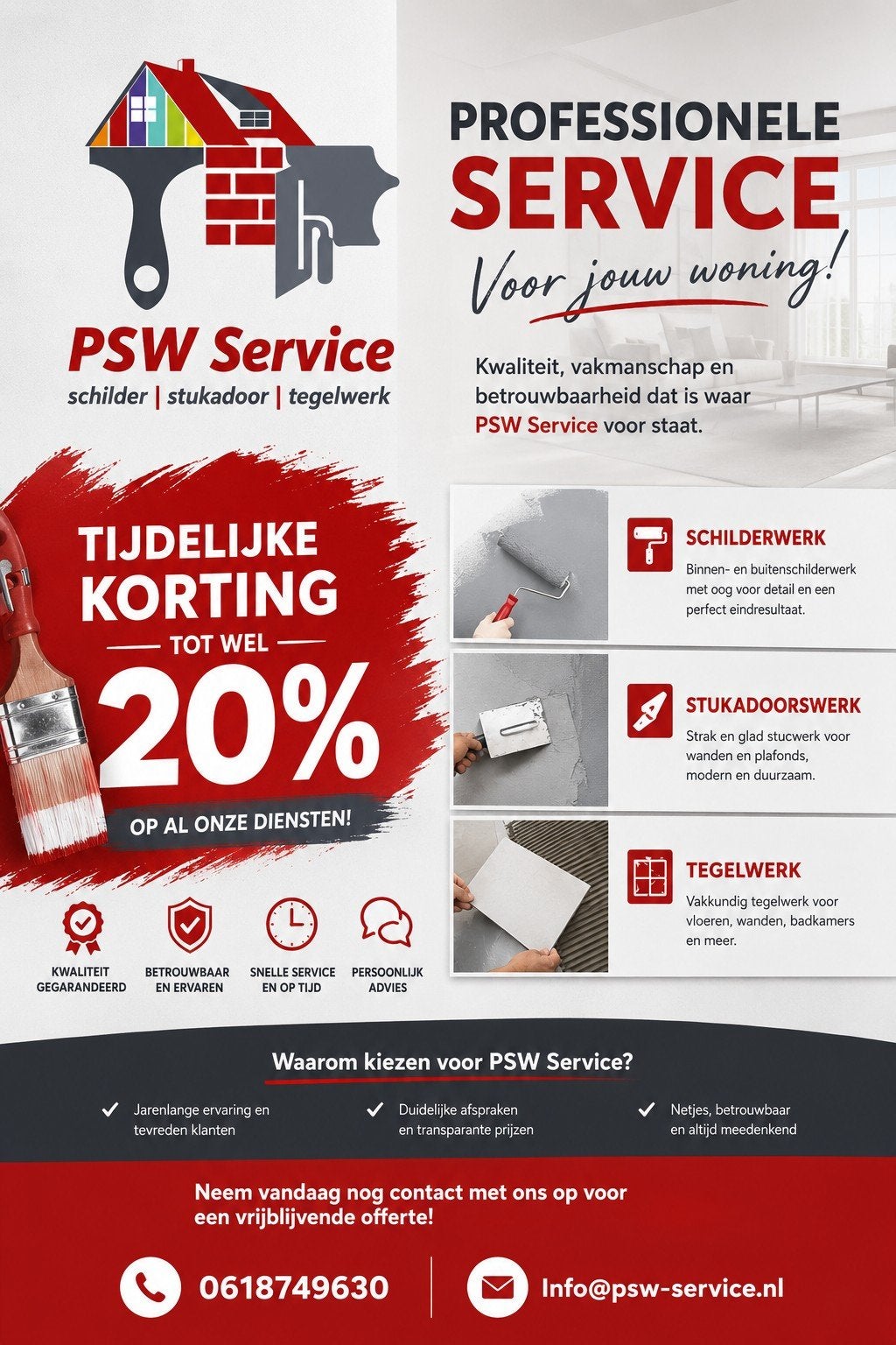 Schilderwerk | Stucwerk | Tegelwerk – PSW Service, Diensten en Vakmensen, Klussers en Klusbedrijven