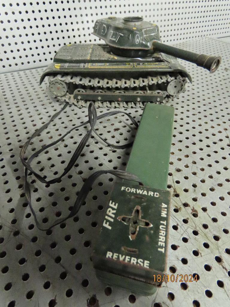 Vintage Toy - Blikken Speelgoed Tank M40 Japan jaren '60, Ophalen of Verzenden, Overige typen