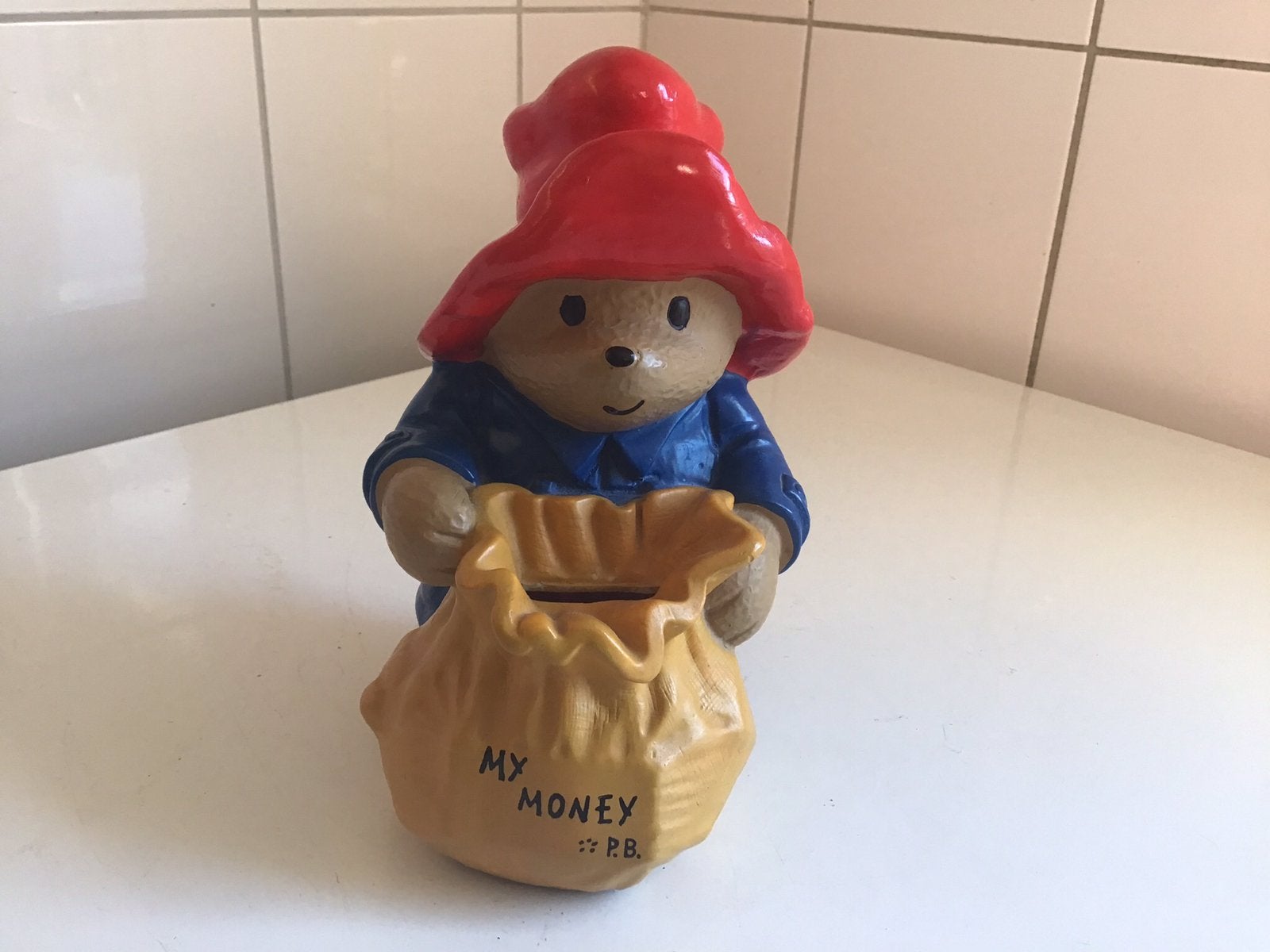 Paddington spaarpot, vintage, Verzamelen, Ophalen of Verzenden, Zo goed als nieuw, Dier