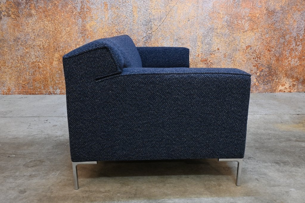 ZGANieuw blauwe stoffen Design on Stock Bloq 3 zitsbank, Design on Stock, 75 tot 100 cm, Ophalen of Verzenden, Rechte bank
