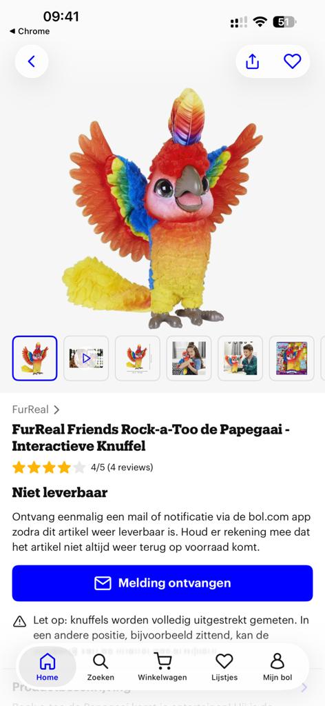 FurReal Rock-a-Too Papegaai - Interactieve Knuffel, Gebruikt, Overige merken, Overige karakters, Overige typen