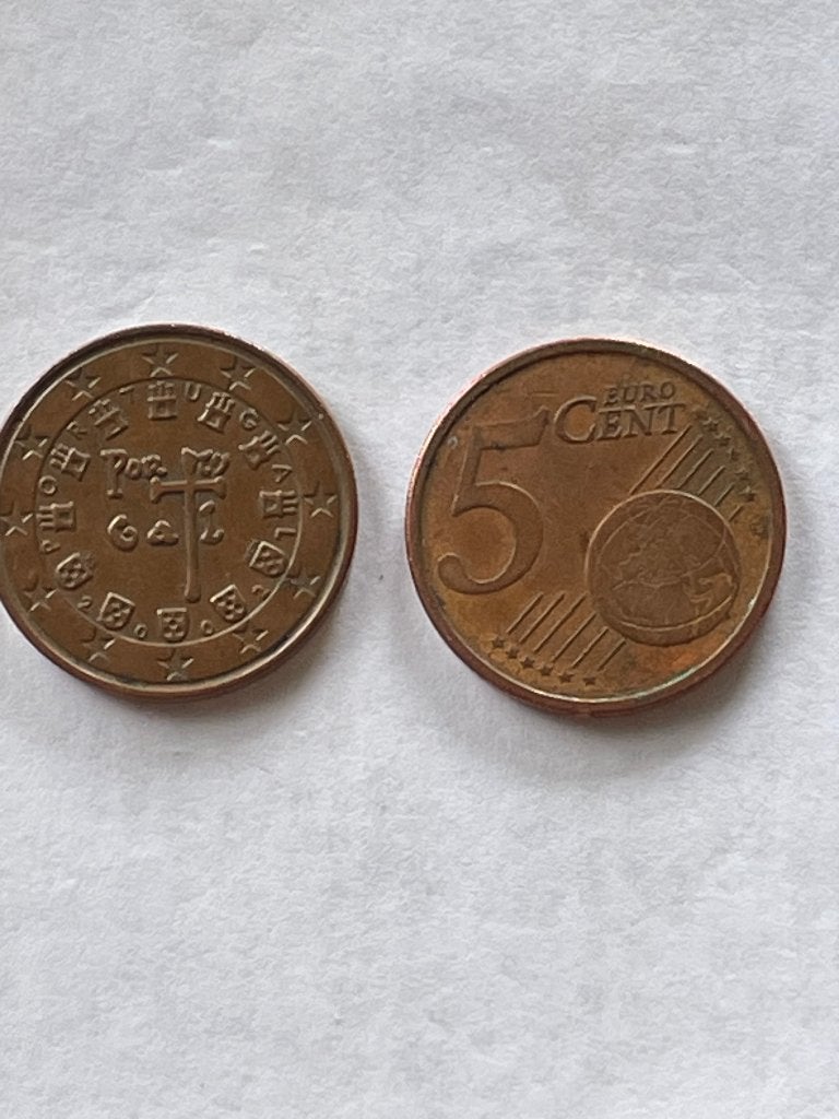 Portugal euro munt 5 cent van 2002., Ophalen of Verzenden, Portugal, 5 cent, Losse munt