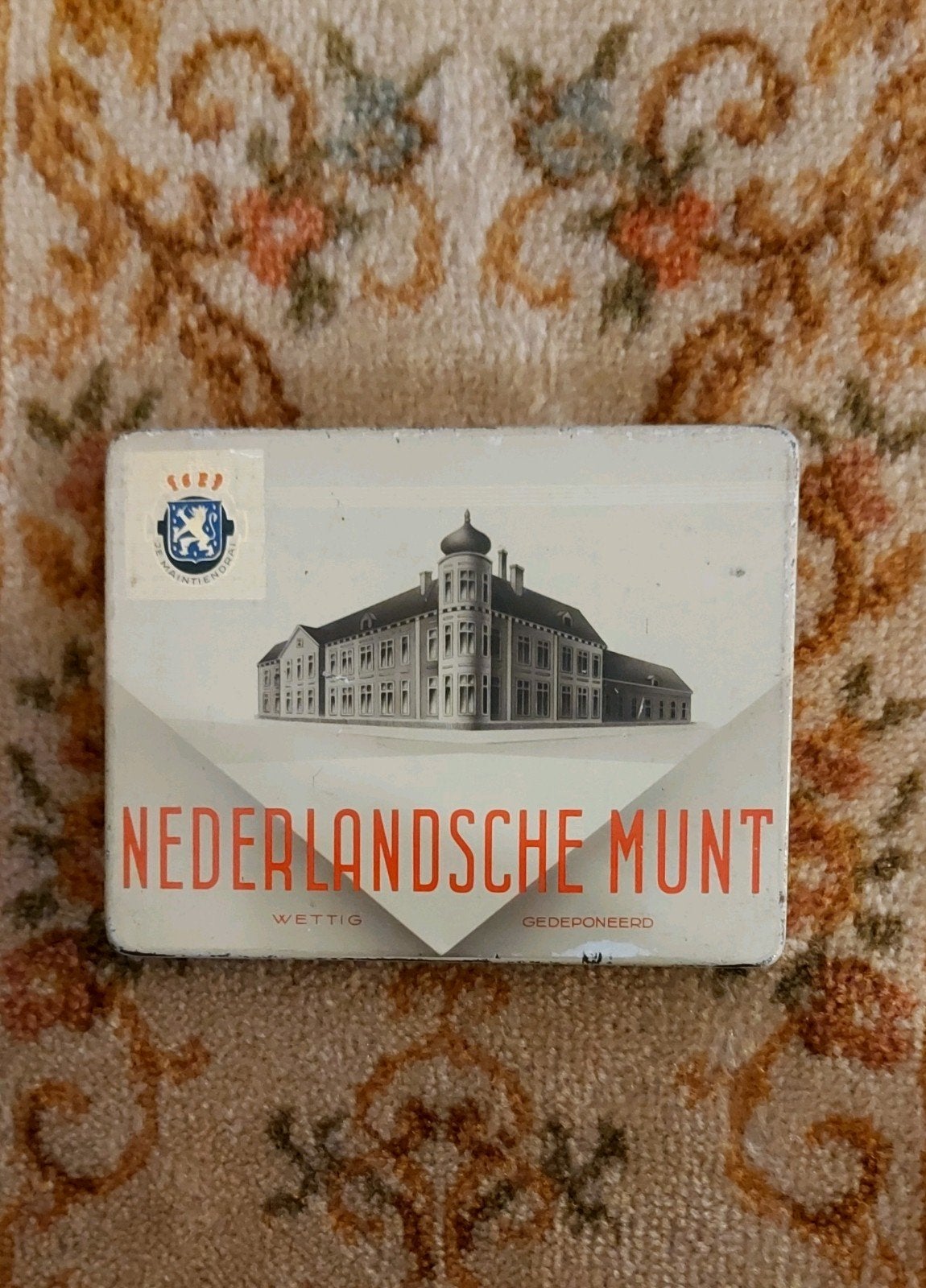 Antiek sigarenblik: Nederlandsche Munt omstreeks 1920 - 1930, Ophalen of Verzenden, Gebruikt, Tabaksdoos of Verpakking