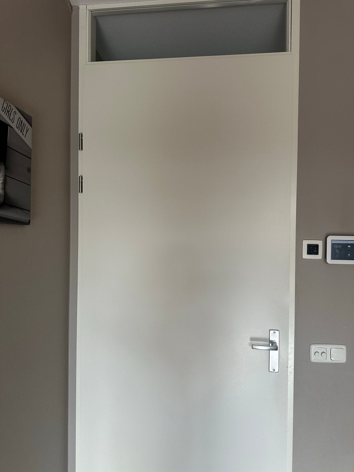 Binnendeur met bovenlicht en deurpost, Ophalen, Gebruikt, 80 tot 100 cm, 215 cm of meer