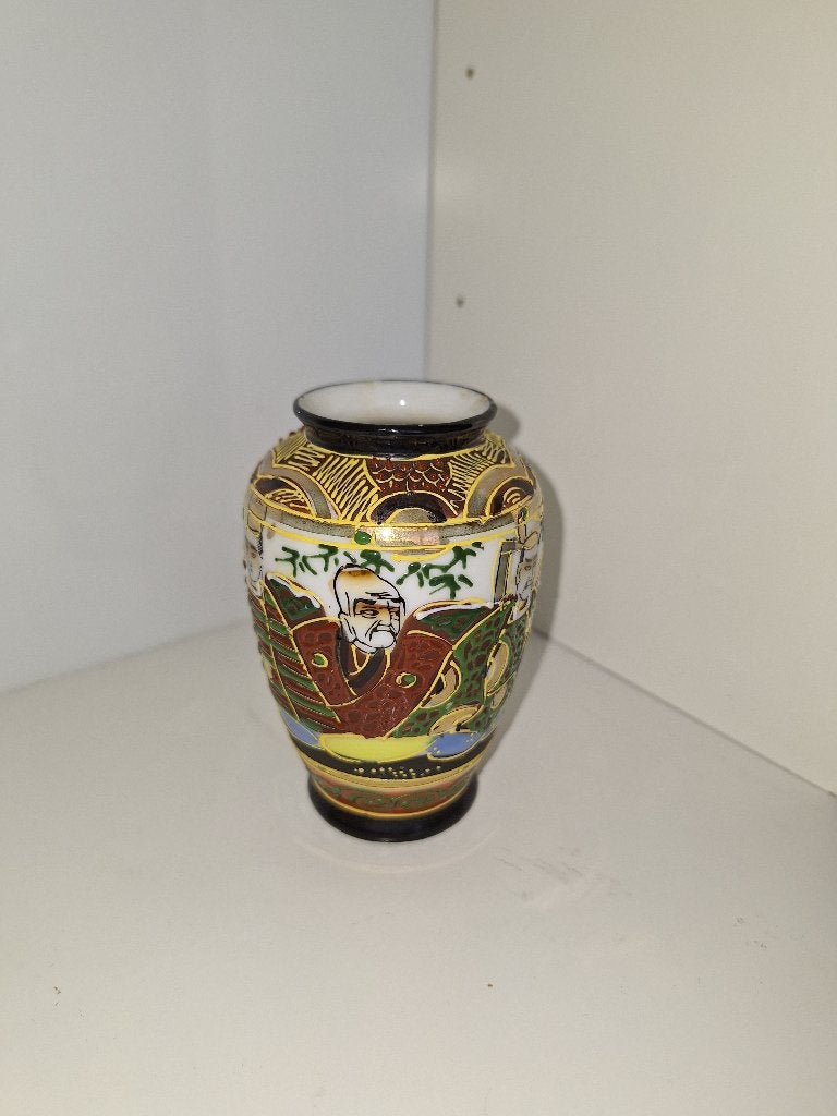 Japanse Satsuma-Stijl Vaasje 9 cm Donkerbruin, Ophalen