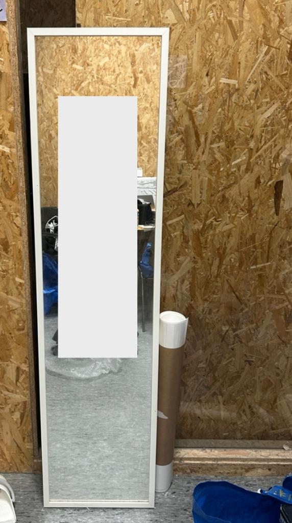 White Standing Mirror, Huis en Inrichting, Woonaccessoires | Spiegels, Ophalen, Minder dan 50 cm, Gebruikt, 150 tot 200 cm