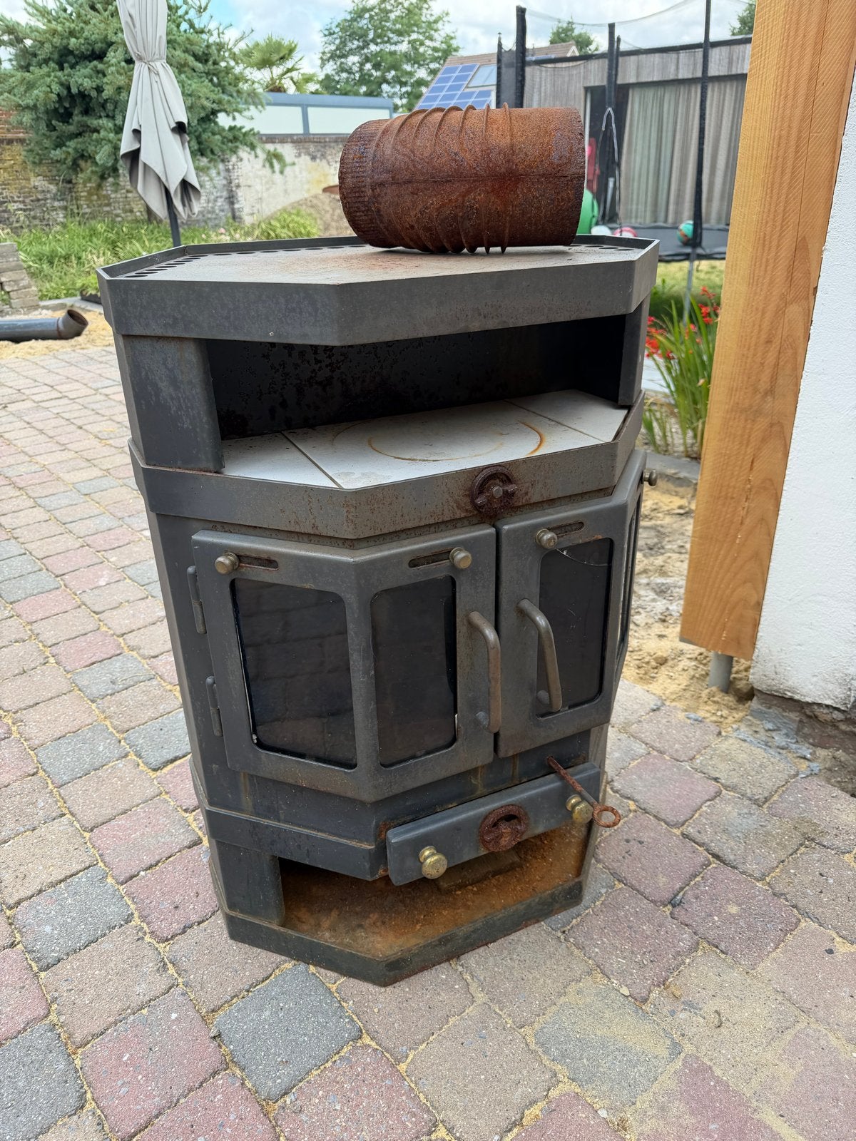 Barbas Hamar 85 Houtkachel - 9 kW, Huis en Inrichting, Ophalen, Gebruikt, Houtkachel, Vrijstaand