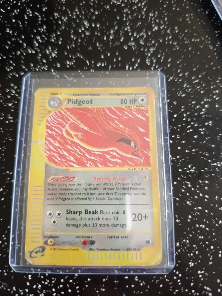 Oude pidgeot reverse holo 2002, Ophalen of Verzenden, Gebruikt, Losse kaart, Foil