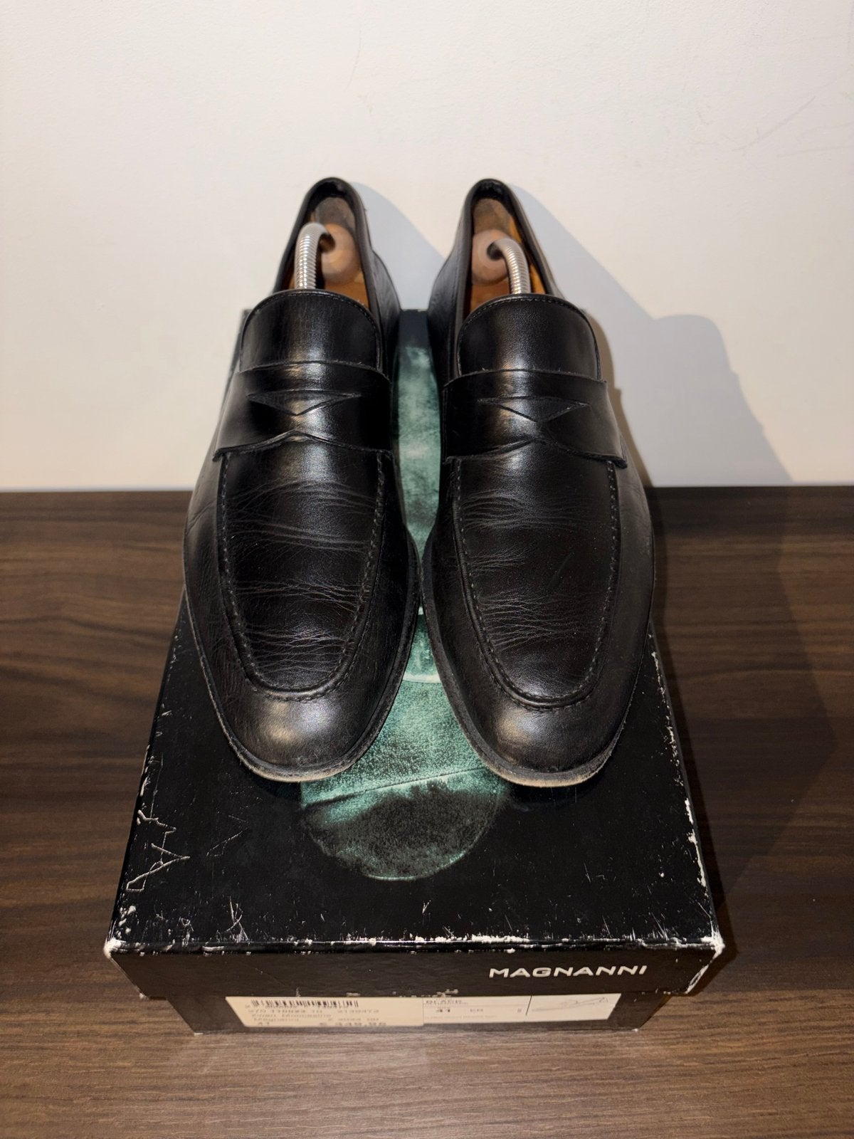 Magnanni Flex Zwarte Leren Loafers Maat 41, Loafers, Zwart, Ophalen of Verzenden, Gedragen