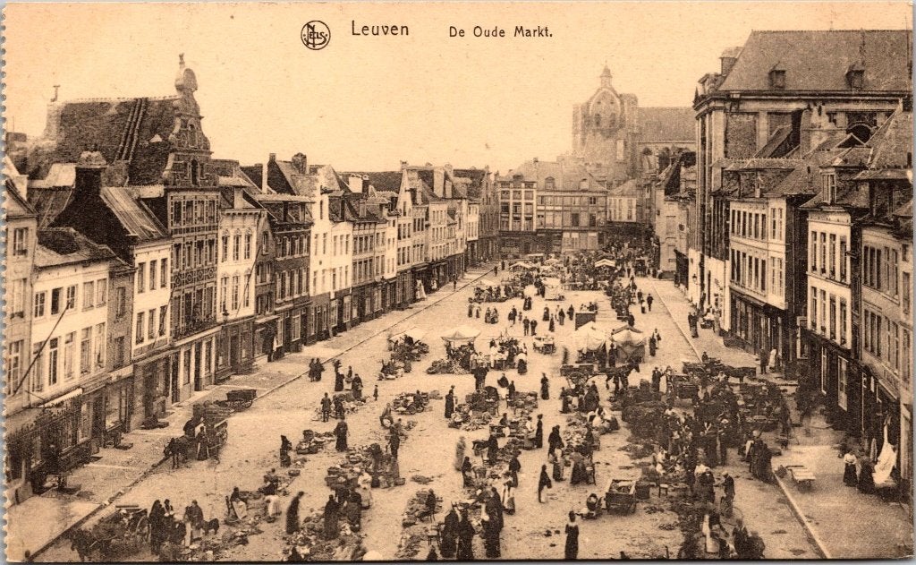 Leuven België - 12 antieke postkaarten, Verzamelen, Ophalen of Verzenden, 1920 tot 1940, Gelopen, Vlaams-Brabant