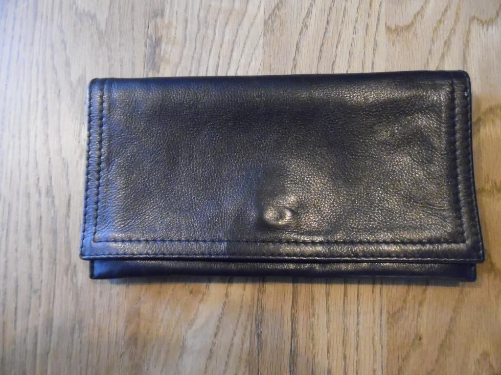 Lederen gala tasje cluts zwart 14-27 cm 2 vakken met rits, Ophalen of Verzenden, Zo goed als nieuw, Zwart, Avondtasje