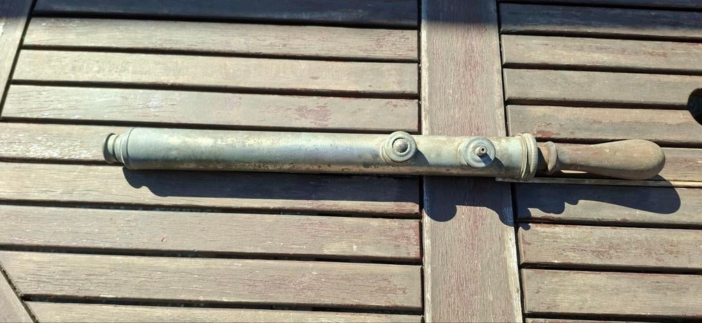 Antieke messing flitspuit - Vintage spuit, Ophalen of Verzenden