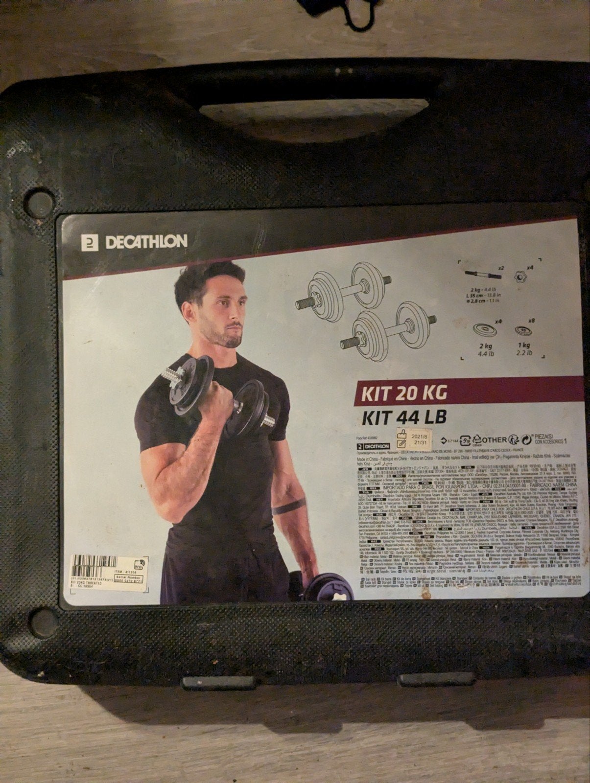 Decathlon Gewichten Set 20 KG - Halterschijven & Dumbbells, Ophalen of Verzenden, Zo goed als nieuw, Rug, Halterset