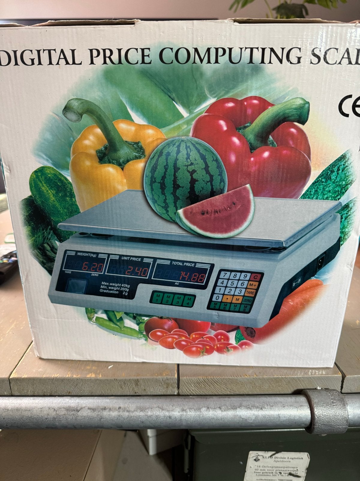 Digitale prijsberekenende weegschaal - 40kg, Witgoed en Apparatuur, Weegschalen, Ophalen, Winkelweegschaal, 1 tot 500 gram, Nieuw