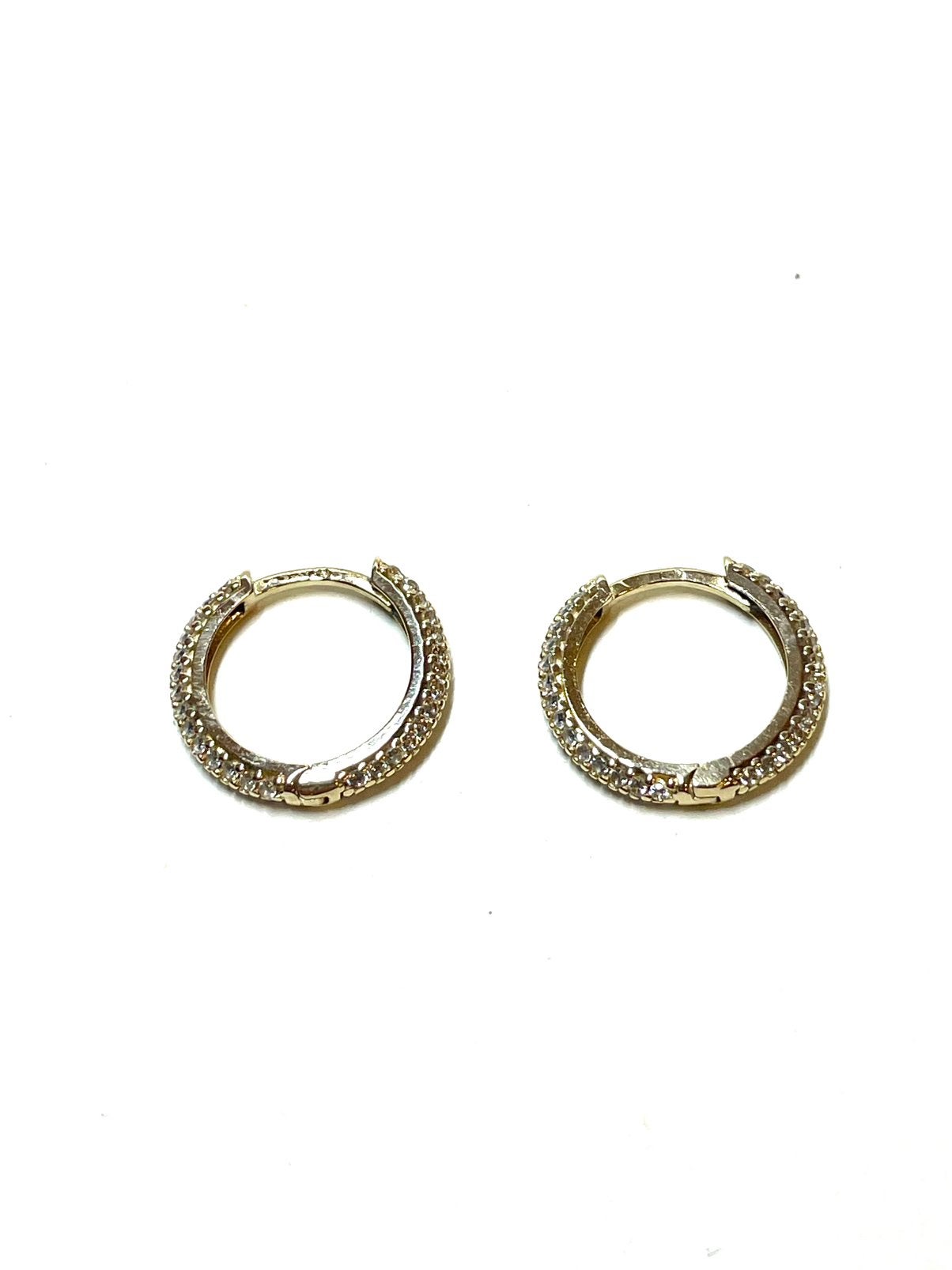 14k gouden oorbellen met zirkonia, Sieraden, Tassen en Uiterlijk, Oorbellen, Hangers, -, -, Ophalen of Verzenden