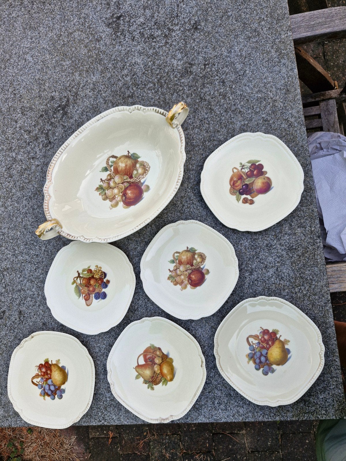 Vintage Fruitschaal en schaaltjes - Made in Germany, Ophalen of Verzenden