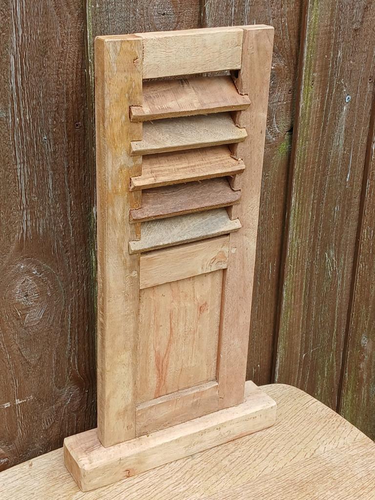 Decoratieve houten luik met lamellen, Ophalen of Verzenden