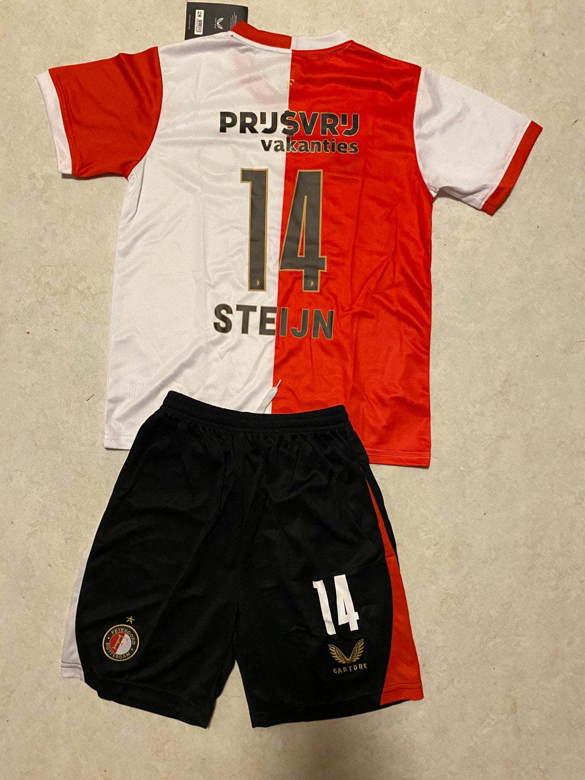 Feyenoord kids tenue steijn shirt en broekje, Maat XS of kleiner, Ophalen of Verzenden, Zo goed als nieuw, Shirt