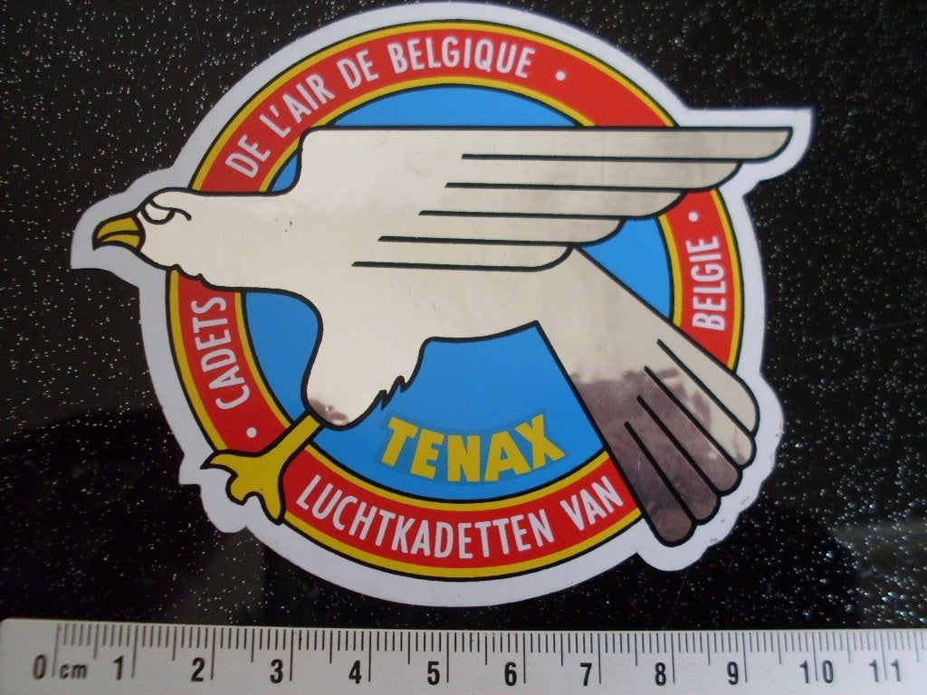 sticker tenax luchtkadetten van belgie logo embleem leger, Verzenden, Zo goed als nieuw, Bedrijf of Vereniging