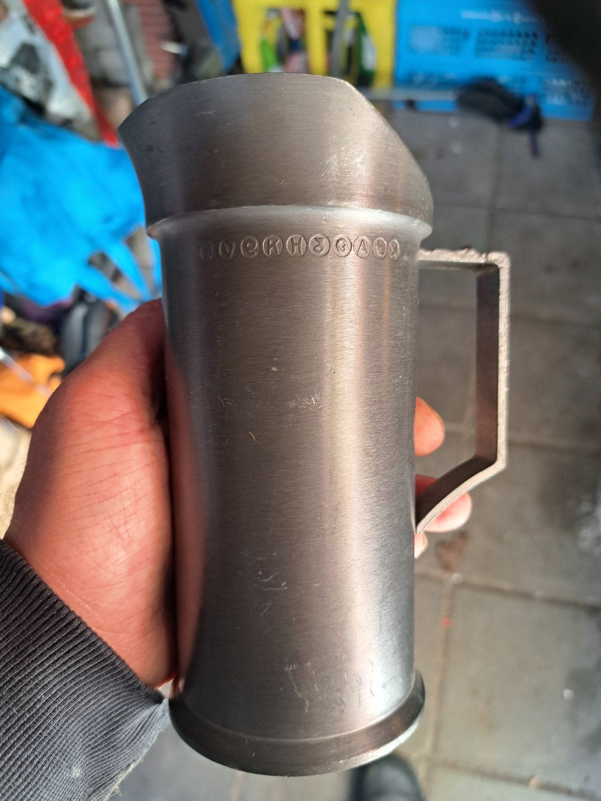 Antieke tinnen kan - 1/2 liter, Ophalen