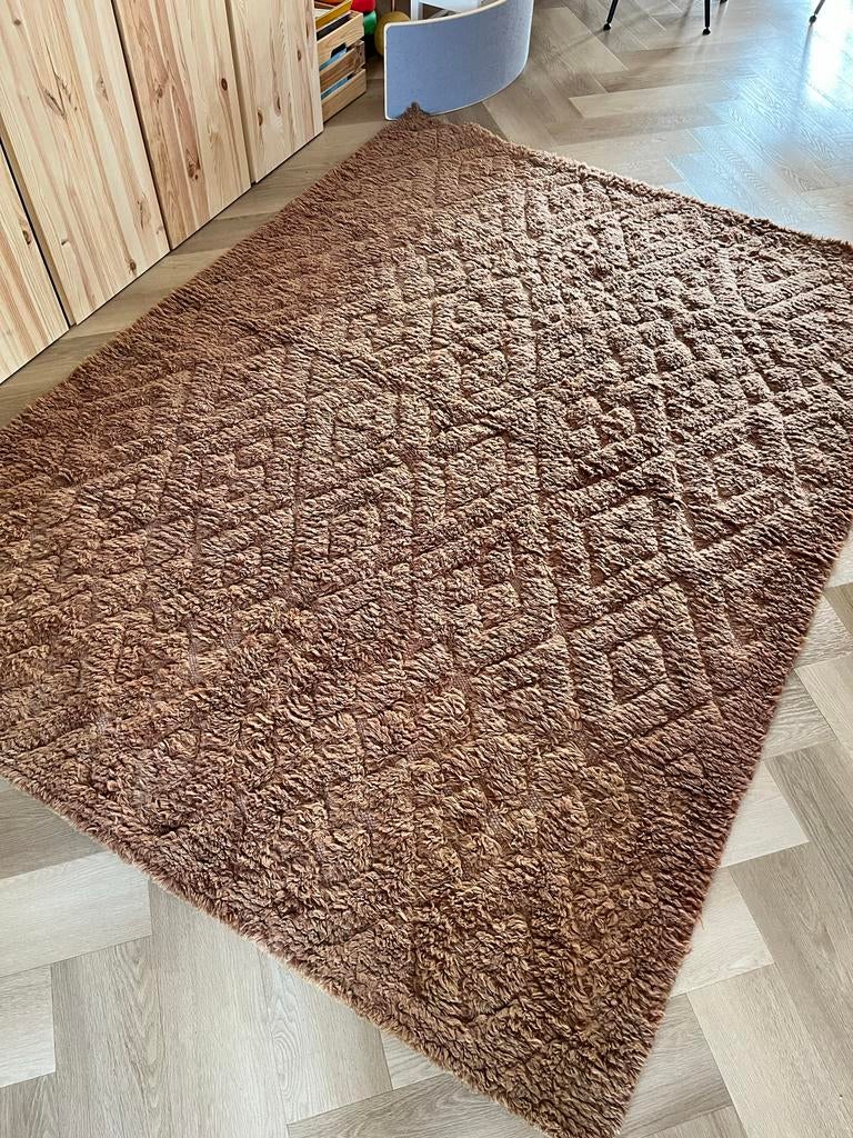 Wollen vloerkleed soho soft, Ophalen, Gebruikt, Bruin, 150 tot 200 cm