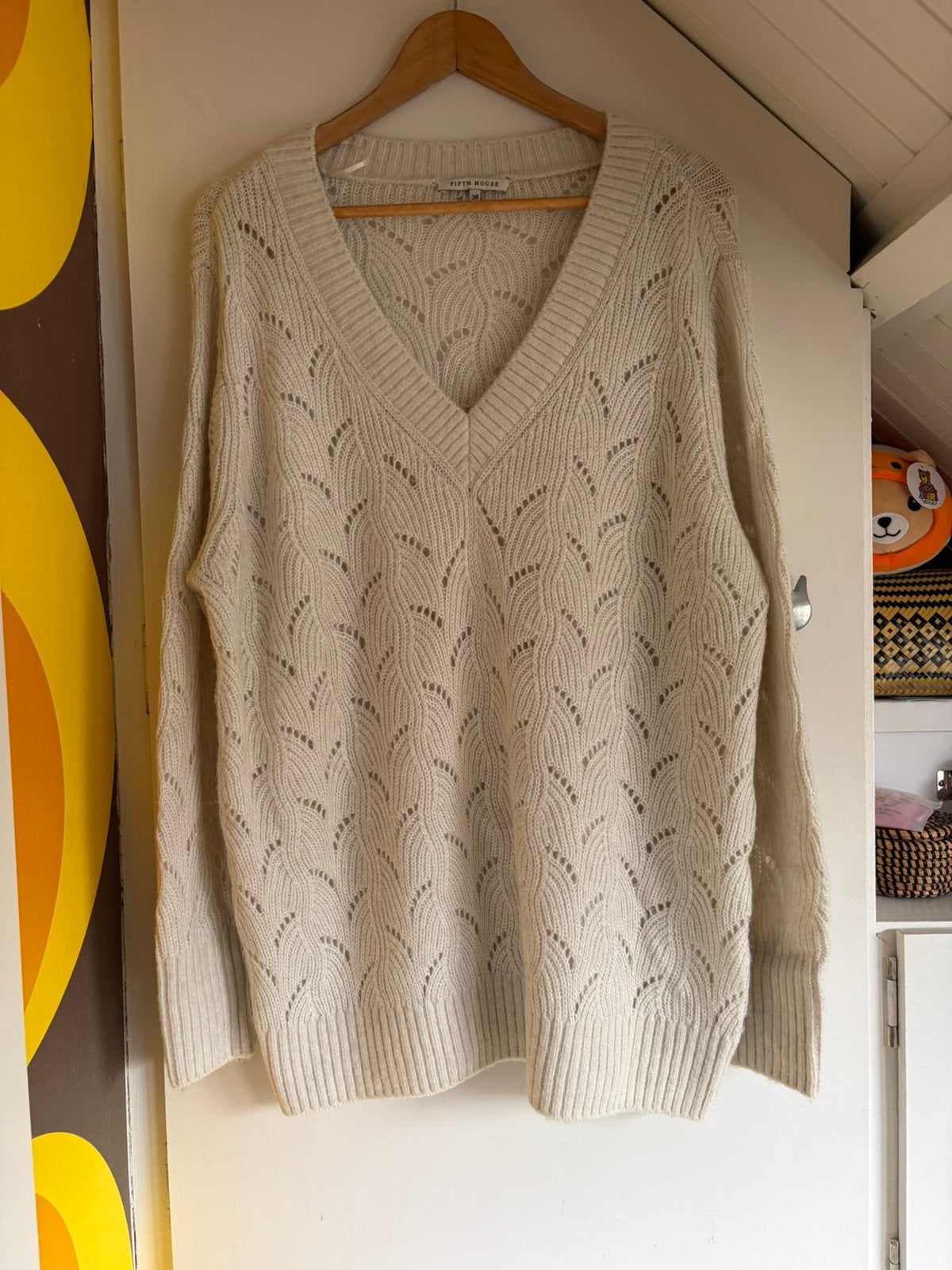Fifth house wijdvallende trui maat 36 zgan, Kleding | Dames, Ophalen of Verzenden, Zo goed als nieuw, Maat 36 (S), Beige