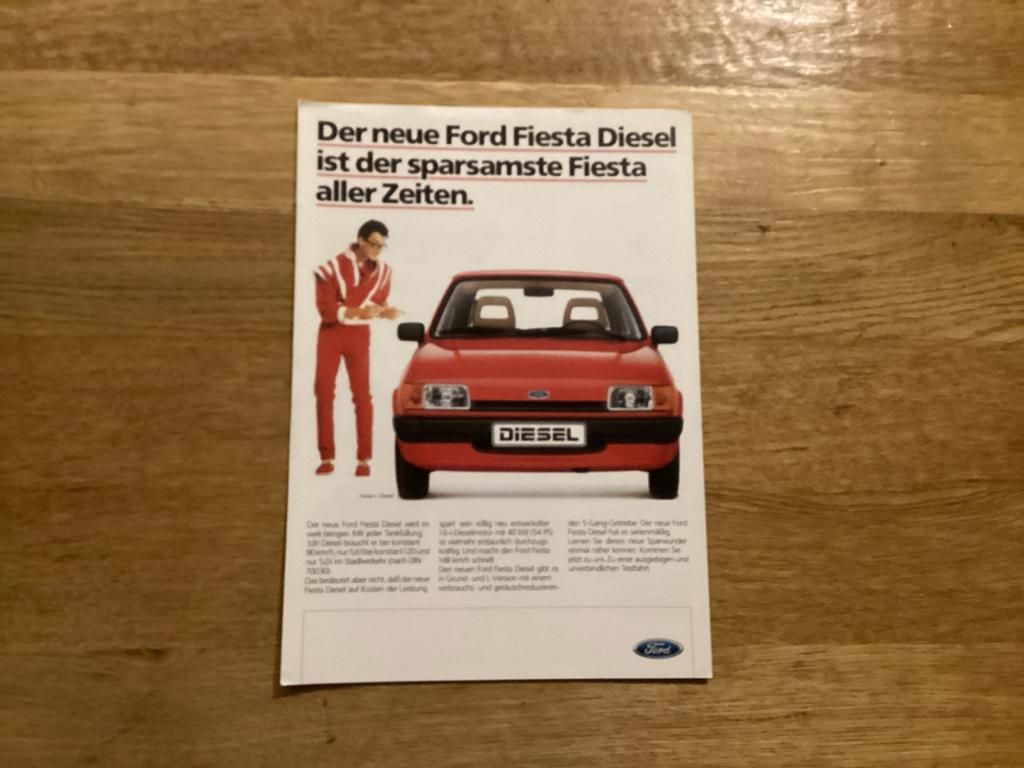 Ford Fiesta Diesel Leaflet Duits, Ophalen of Verzenden, Zo goed als nieuw, Ford