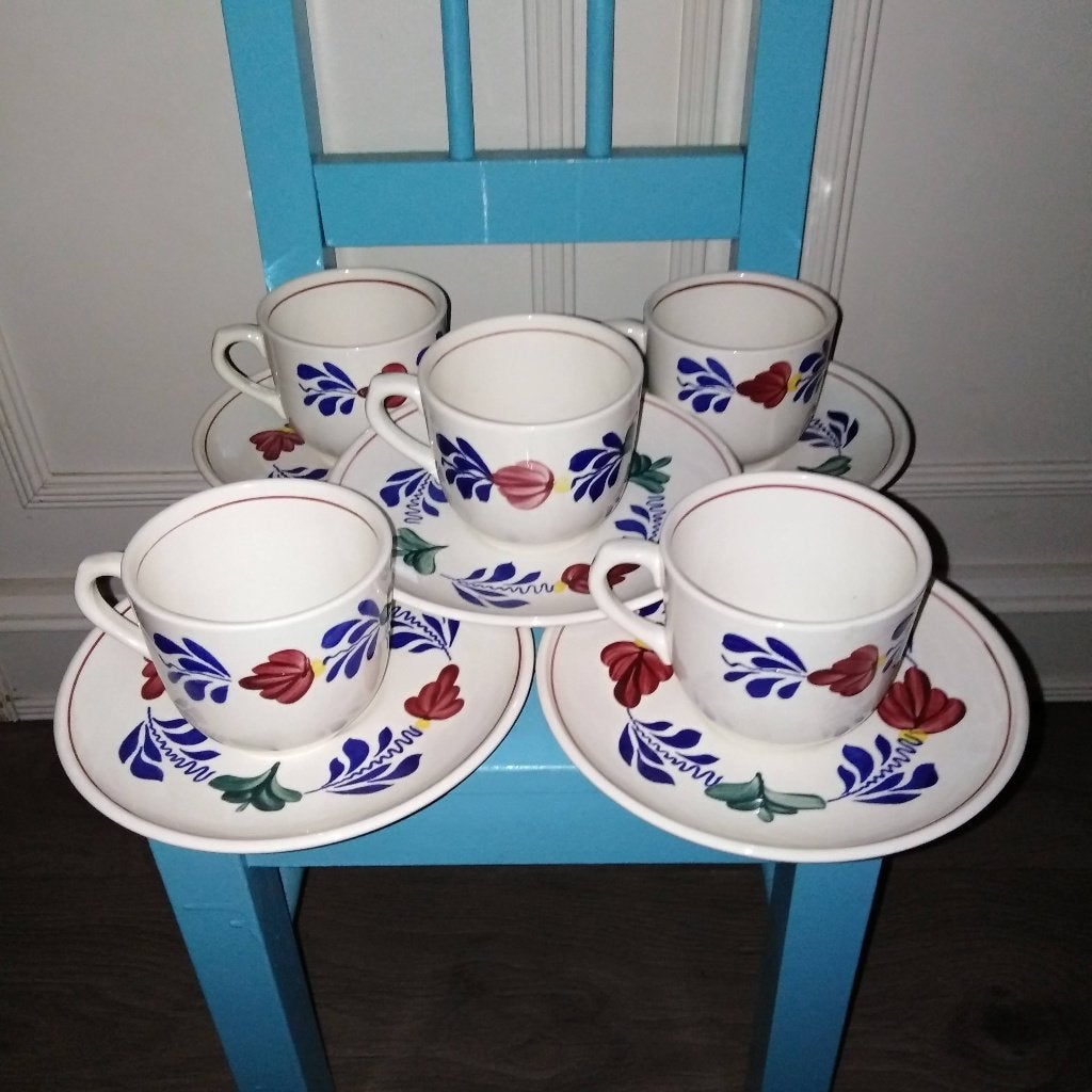 Boerenbont servies Boch handpainted, Ophalen, Gebruikt, Overige typen, Aardewerk