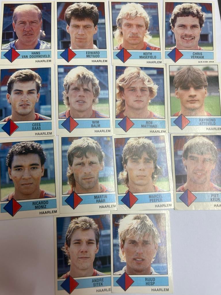 12 Voetbal Stickers Haarlem 81 - Panini Voetbal 87, Ophalen of Verzenden, Zo goed als nieuw, Overige binnenlandse clubs, Poster, Plaatje of Sticker