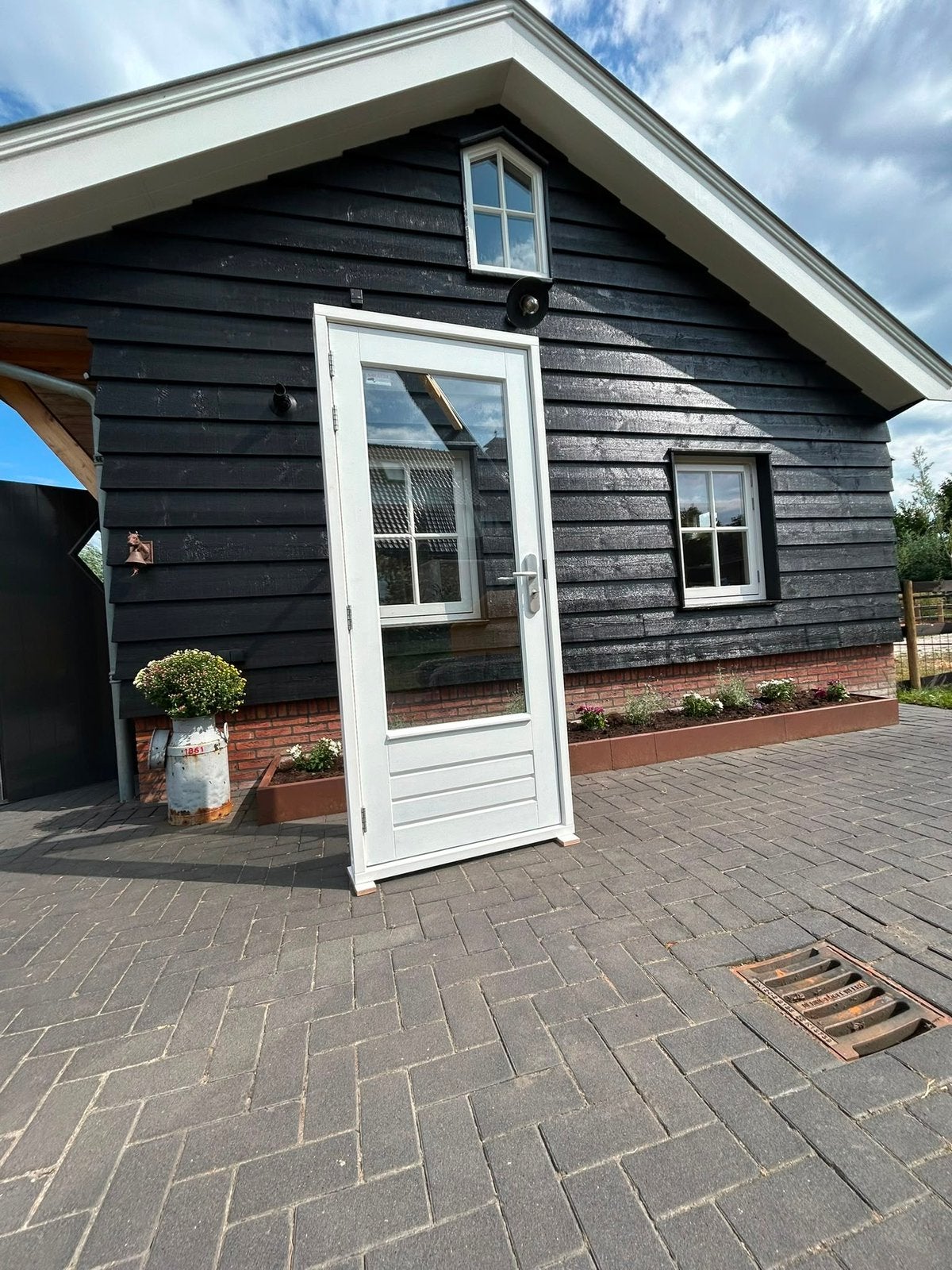 Kozijn met deur hardhout, Ophalen, Gebruikt, 80 tot 100 cm, Buitendeur