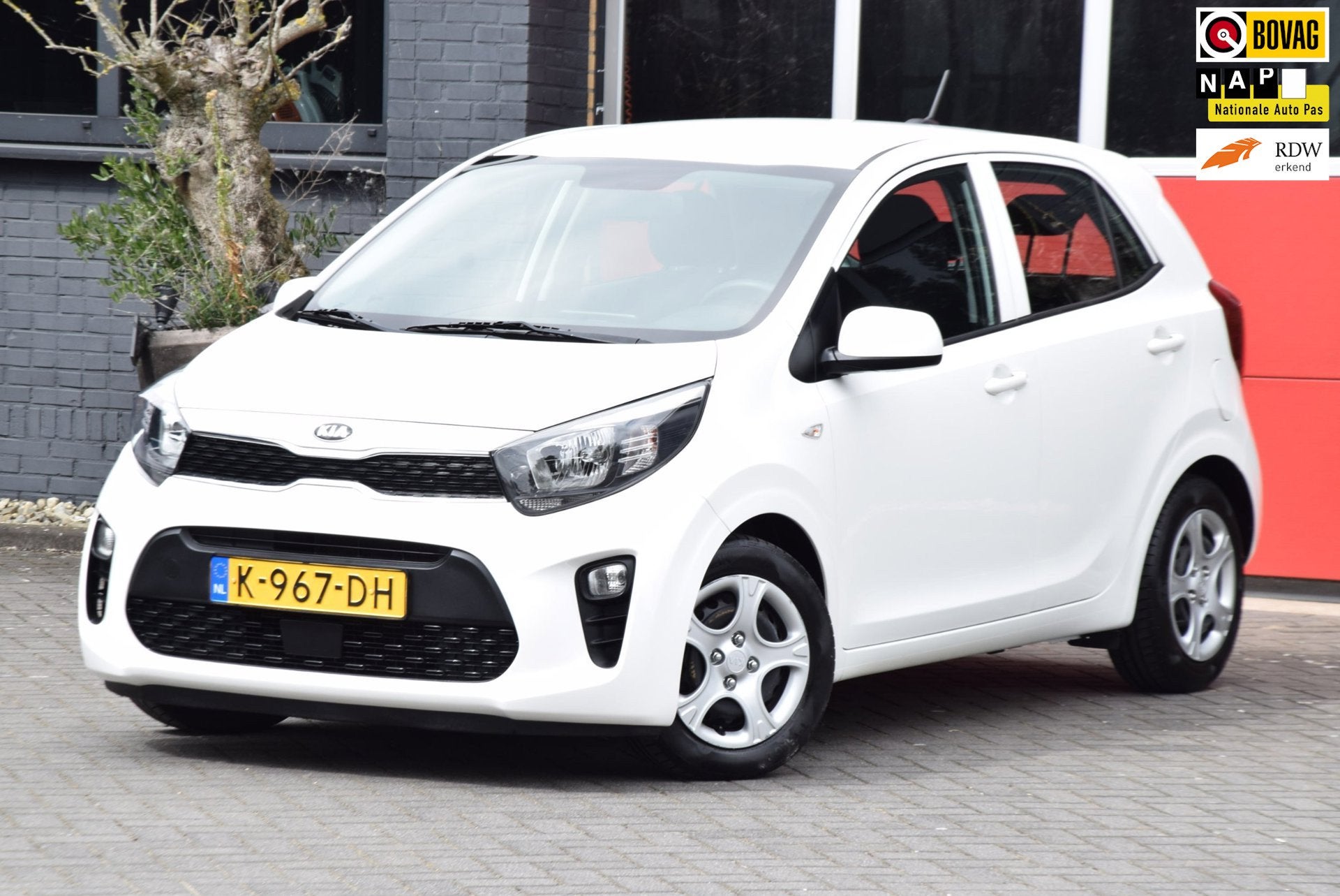 Kia Picanto 1.0 DPi ComfortLine 5p 2020 Airco Cruise Control, Auto's, Voorwielaandrijving, Dealer onderhouden, Stof, Wit
