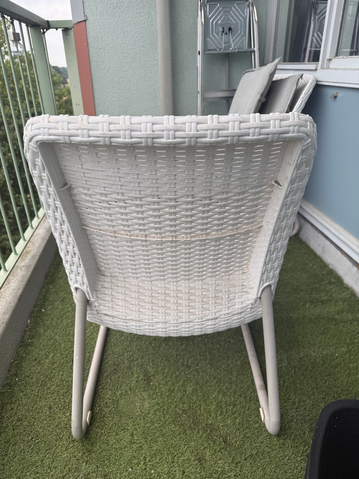 Leuke tuinset met 2 stoelen en tafeltje, Ophalen, Gebruikt, Wicker, 2 zitplaatsen