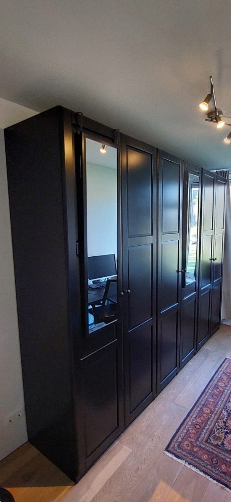 Ikea pax kast zwart 250(b)236(h)58(d), Ophalen, 50 tot 75 cm, 200 cm of meer