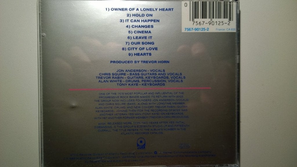 Yes - 90125, Cd's en Dvd's, Ophalen of Verzenden, Zo goed als nieuw, Poprock, Album