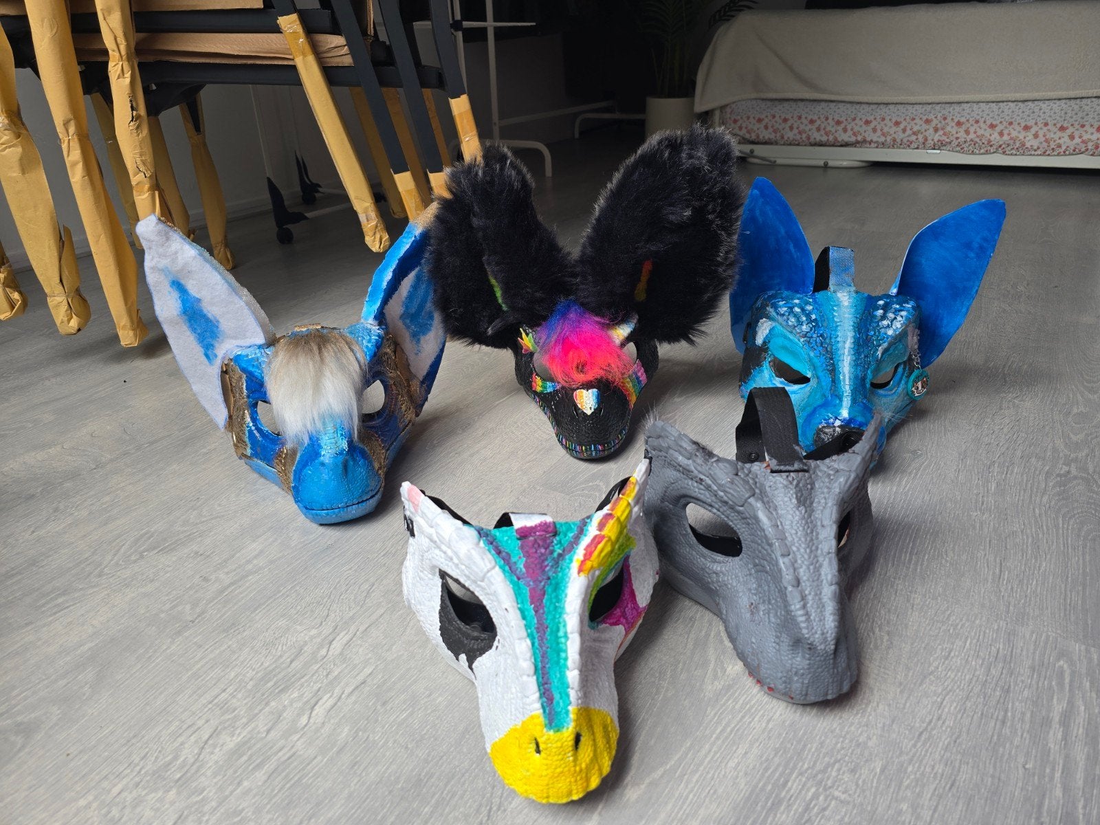 Alle dino maskers furry bij elkaar, Ophalen of Verzenden, Overige merken