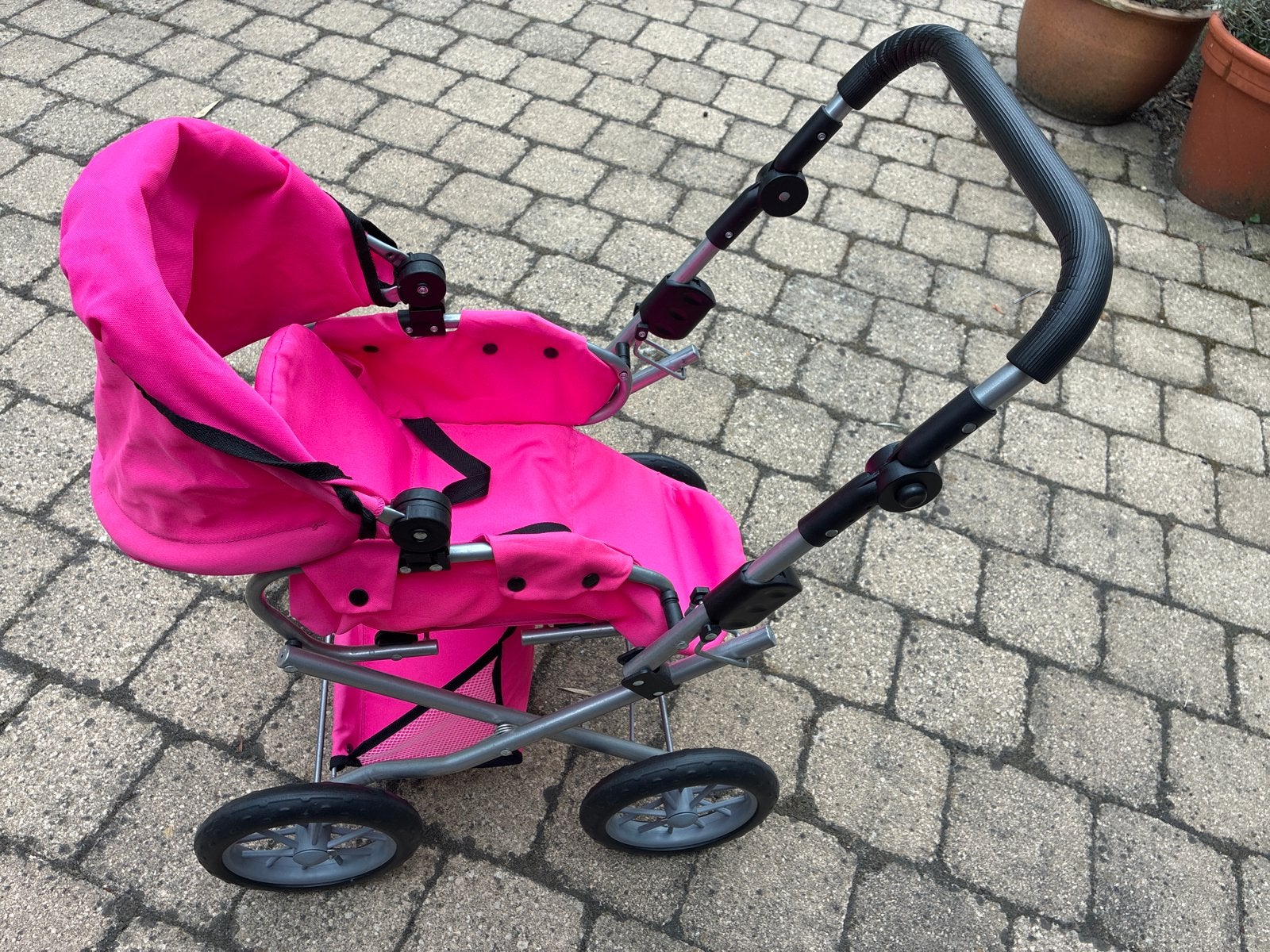 Roze poppenwagen met verstelbare duwstang, Ophalen, Zo goed als nieuw, Overige typen
