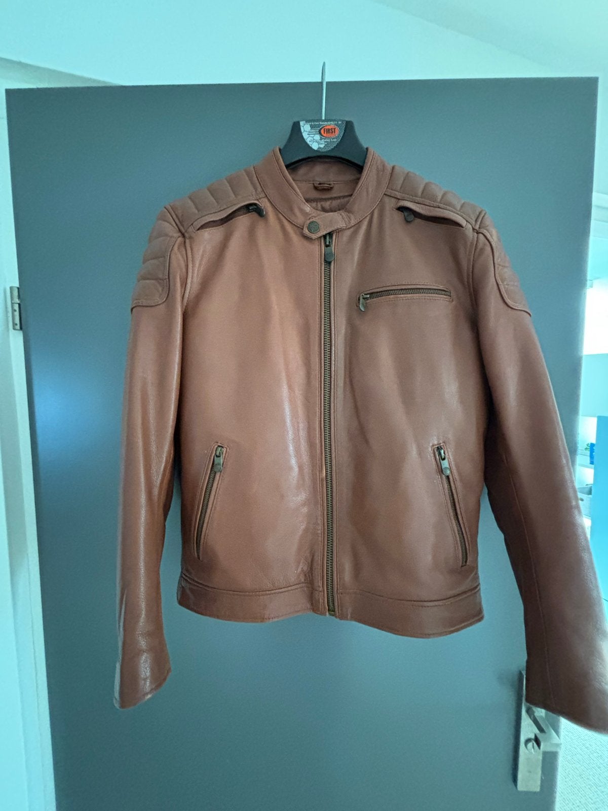 Heren leren jas - First Authentic Riding Gear - Maat M, Kleding | Heren, Ophalen of Verzenden, Zo goed als nieuw, Maat 48/50 (M)