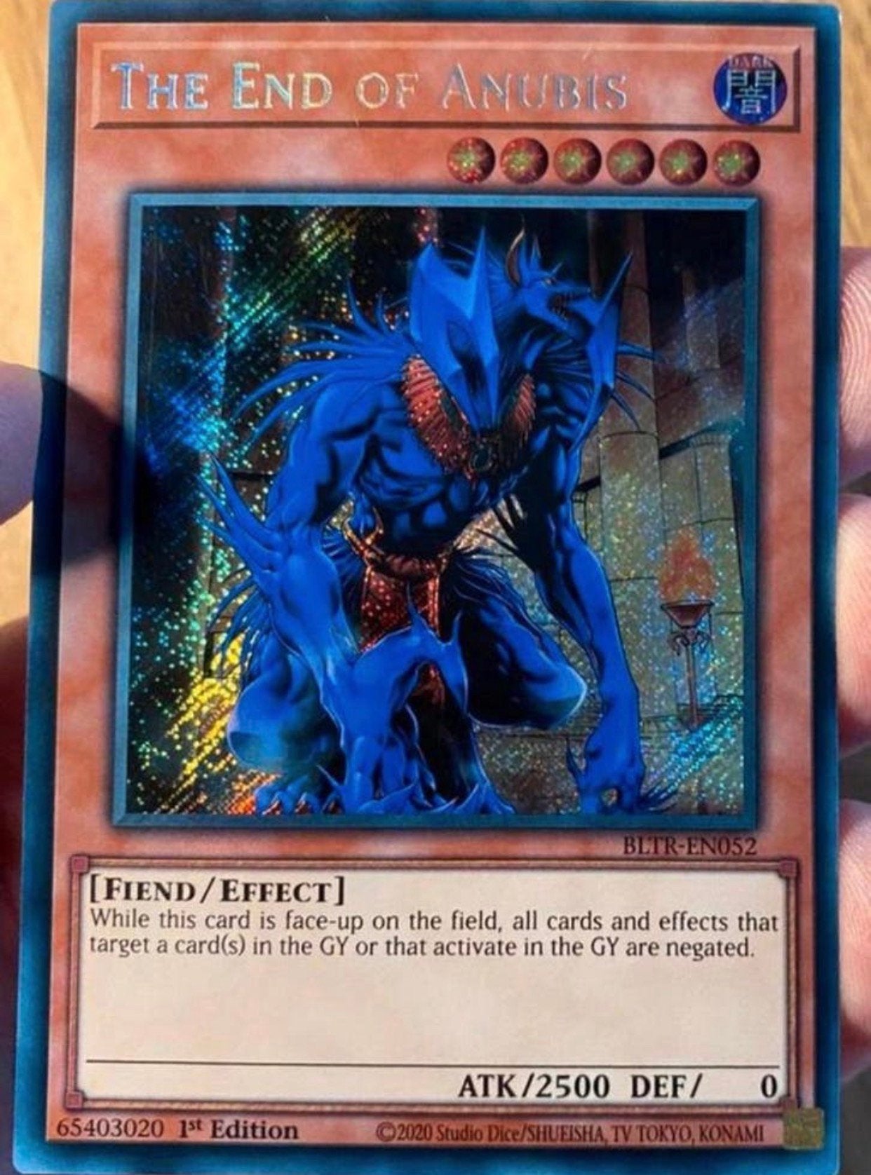 Yu-Gi-Oh! The End of Anubis BLTR 1st Edition !, Ophalen of Verzenden, Zo goed als nieuw, Losse kaart, Foil