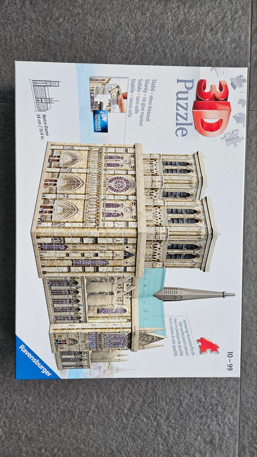 Ravensburger 3D Puzzle Notre-Dame de Paris, Ophalen of Verzenden, Minder dan 500 stukjes, Zo goed als nieuw, Rubik's of 3D-puzzel