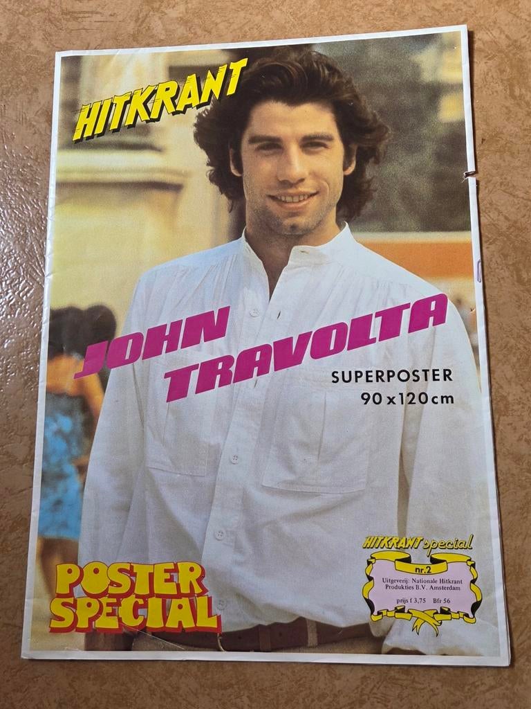 John Travolta Superposter Hitkrant Special - Nr. 2, Deurposter of groter, Ophalen of Verzenden, Film en Tv, Rechthoekig Staand