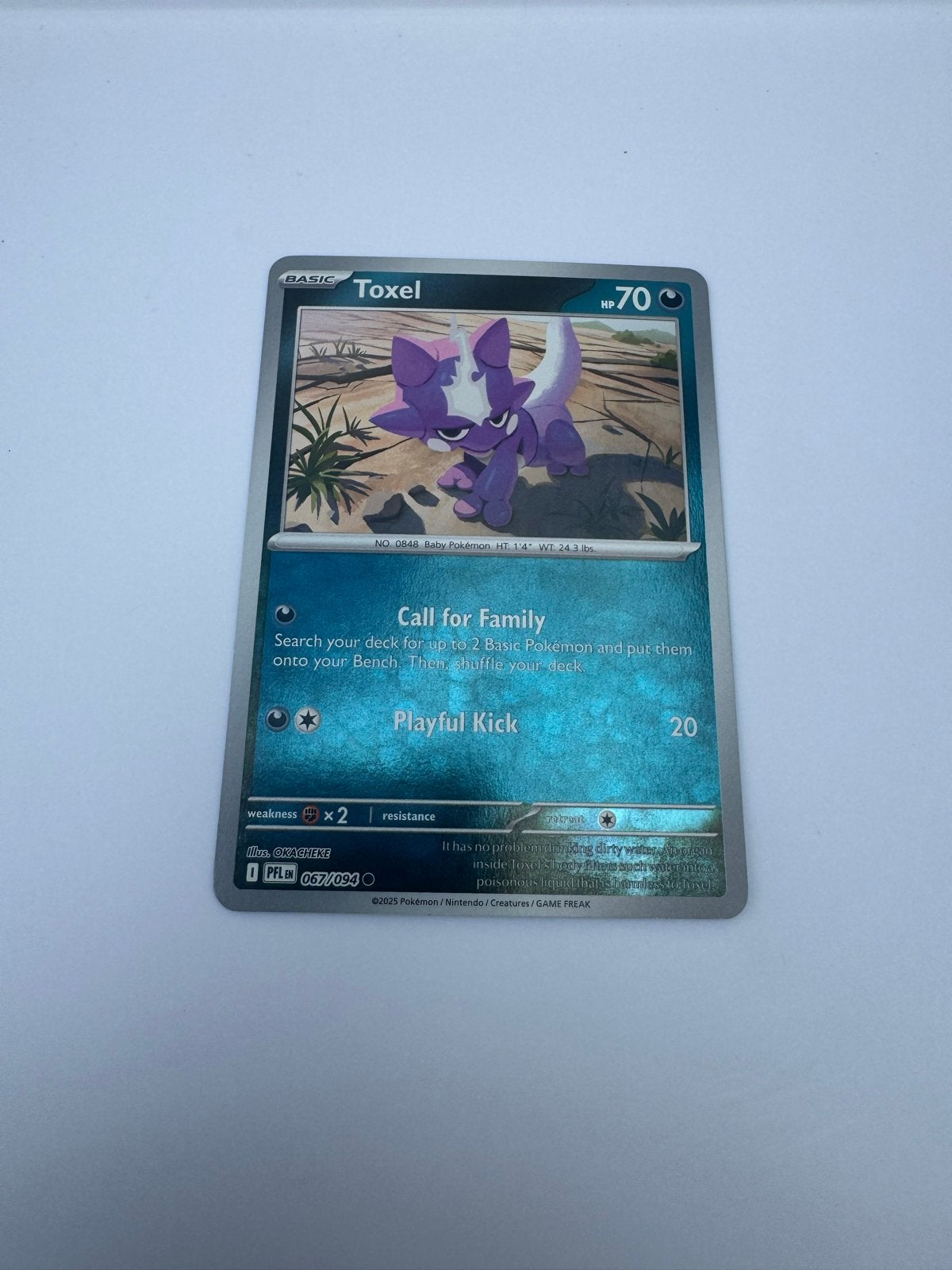 Pokémon Toxel Kaart - Basic - HP 70 - 067/094, Ophalen of Verzenden, Zo goed als nieuw, Losse kaart