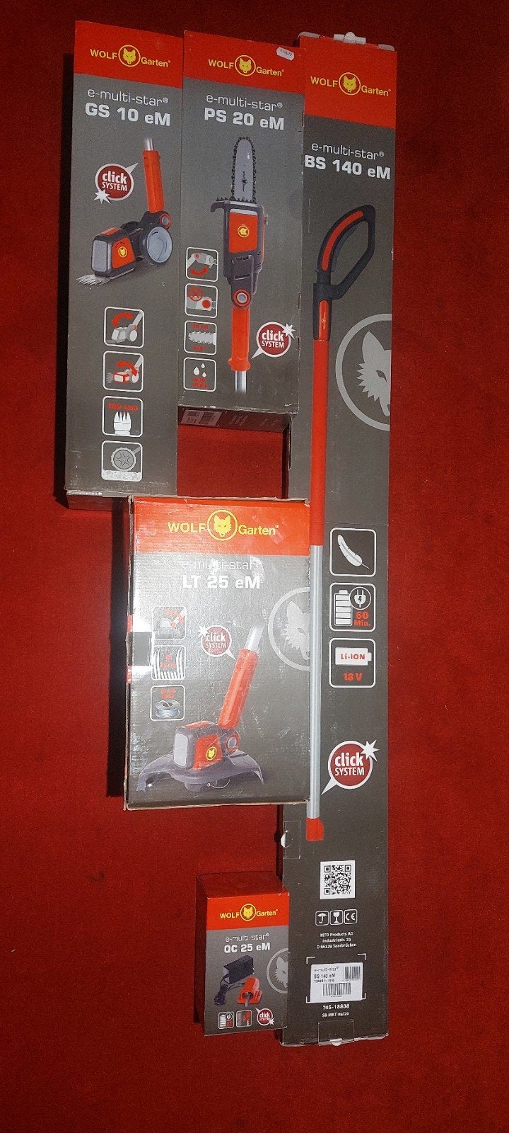 Wolf Garten e-multi-star set: Accu, trimmer, grassch, Ophalen, Nieuw, Wolf-Garten