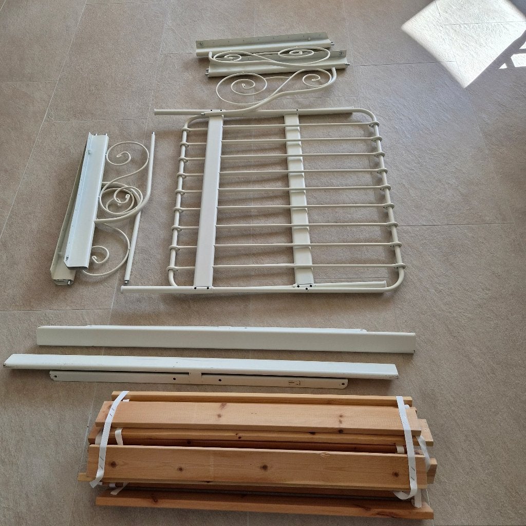 ikea MINNEN Meegroeibed, wit, 80x200 cm, met matras, Kinderen en Baby's, Gebruikt, 70 tot 85 cm, 180 cm of meer, Ophalen