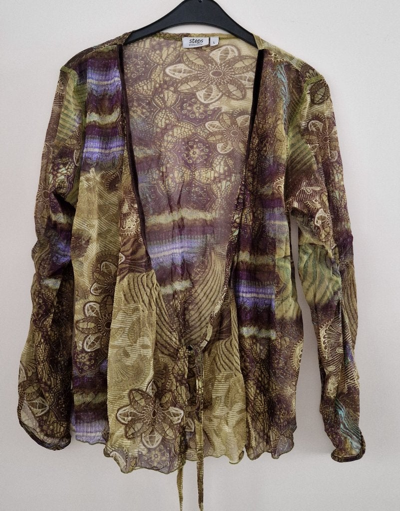 Dames top groen/bruin Steps maat L zgan .a, Kleding | Dames, Tops, Bruin, Maat 42/44 (L), Ophalen of Verzenden, Zo goed als nieuw