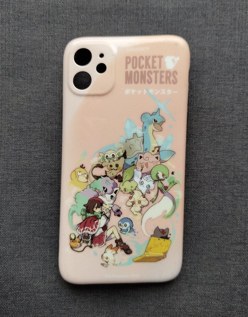 Pokémon Fan-Made Anime Roze Telefoonhoes voor iPhone 11, Telecommunicatie, Kunststof, IPhone 11, Gebruikt, Hoesje of Tasje