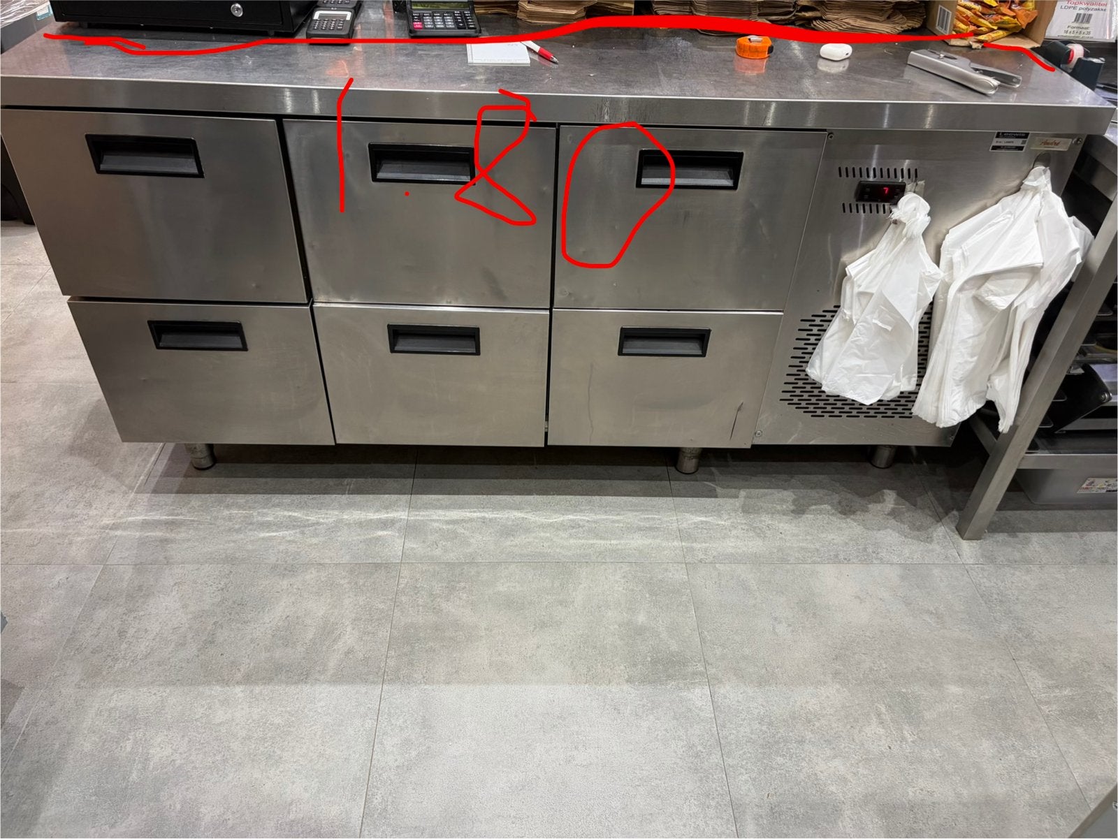 Koelwerkbank met laden (180x70 cm) - Kleine reparatie nodig, Ophalen, Gebruikt, Koelen en Vriezen
