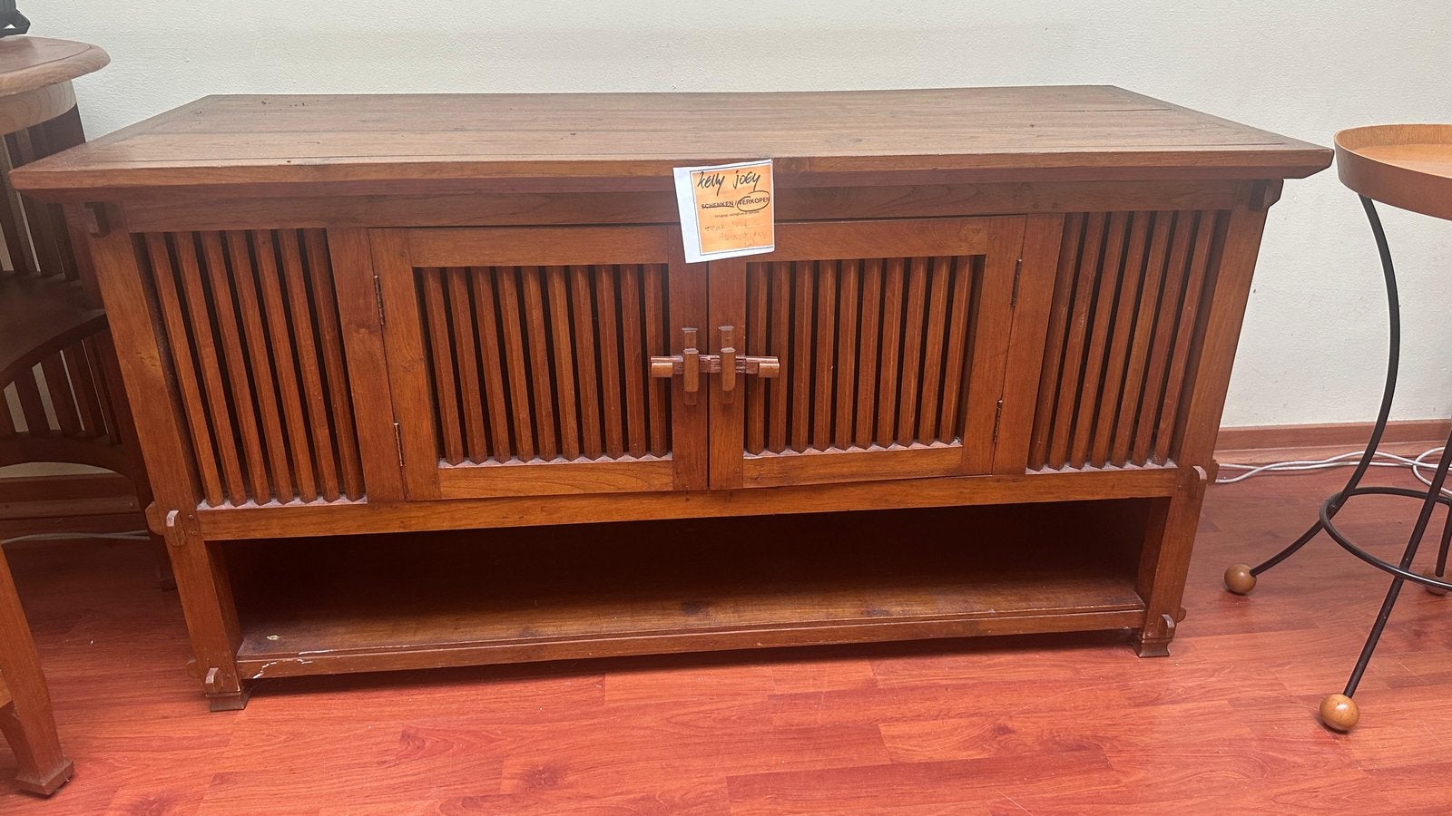 Prachtig massief teakhouten dressoir uit Indonesië, Ophalen, Gebruikt, Teakhout