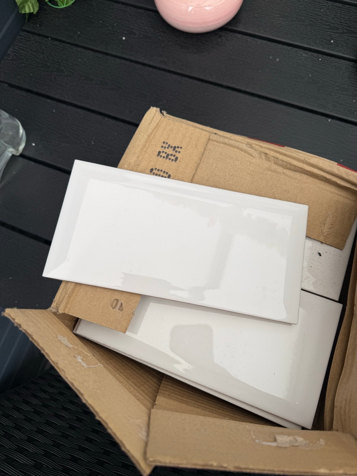 Nieuwe witte keramische tegels 10x20 cm (50 stuks), Nieuw, 20 tot 40 cm, Minder dan 5 m², Wandtegels